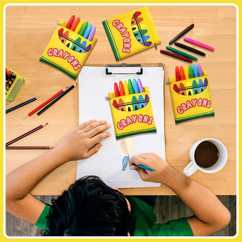 MotiMind 12 Pcs Crayon Storage Bags with Zipper for Classroom Crayon Organizer Dispenser Marker Storage Organizer