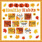 Fall Healthy Habits Bulletin Board Decorations Set - Autumn Classroom Decor for Thanksgiving