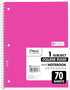 Mead Spiral Notebooks, 6 Pack, 1-Subject, College Ruled, 10-1/2" x 8”, 70 Sheets per Notebook, Assorted Colors