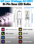 G9 Bulbs 2W 200LM 20Watt 6000K AC120V T4 G9 Bulbs 10 Pack Low Wattage LED Replace Halogen, Daylight White, Bi-Pin Base