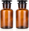2 Packs 250ml Glass Reagent Bottle, Lab Wide Mouth Bottle with Glass Ground Stopper (Amber)