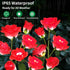 10 2 Pack Solar Garden Lights, Solar Outdoor Lights with More Realistic Rose Waterproof Solar Powered Flowers