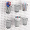 Spakon 6 Sets Pegboard Cups with Ring Hooks, Metal Pencil Holder for Desk Classroom Office Garage Workshop
