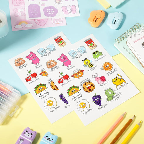 Clabby 400 Pieces Punny Teacher Stickers, Motivational Reward Stickers for Kids Classroom, Positive Encouragement