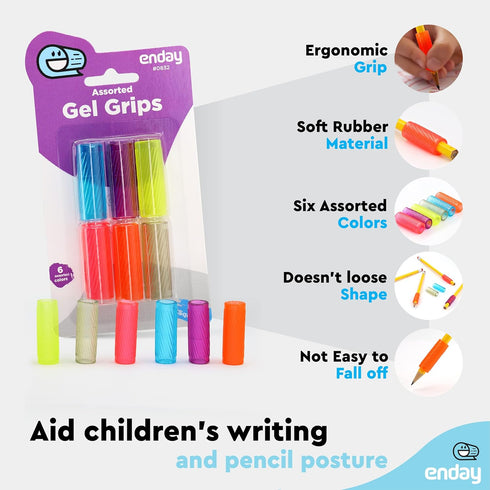 Pencil Grips, Gel Cushion Grips for Adults with Arthritis, Preschool & Toddlers, Comfort Writing Grippers, 6 Pack by