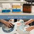 13 S&T INC. Dish Soap Dispenser and Sponge Holder for Kitchen Sink, Waterproof Labels and Sponge Included, Ounces