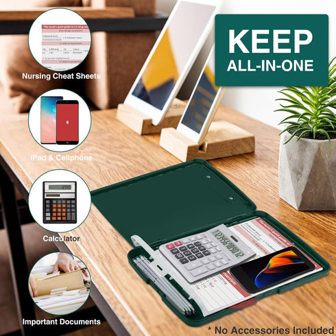 8.5x11 Sooez Clipboards with Storage, High Capacity Clip Boards with Storage, Heavy Duty Nursing Clipboard Folder