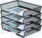 SETTFRFE 4-Tier Letter Tray Desk Organizer - Mesh Stackable File Trays for Desktop Paper Storage, Black