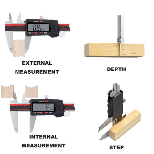 VINCA DCLA-0605 Digital Caliper, 0-6 Inch/150mm, Stainless Steel with Large LCD Screen