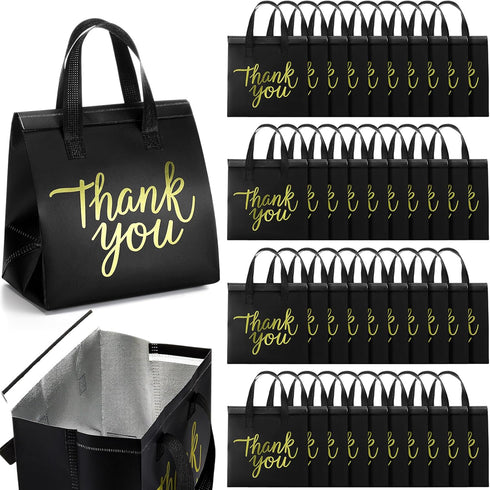 Aliceset 80 Pcs Thank You Insulated Bags for Food Delivery Bulk 9.