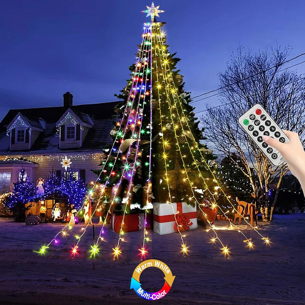 PUHONG Color Changing Christmas Lights, Outdoor Dipper Star String Lights,16.4Ft 320 LED