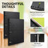 WOT I Telescoping 3 Ring Binder, 4PCS, Flexible Binder with Expandable Spine, Holds 160 Sheets, Black