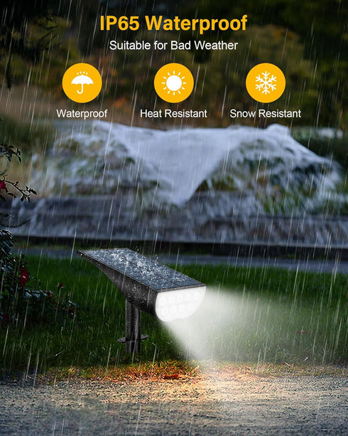 3 IP65 1 Pack Solar Spot Lights Outdoor Waterproof, Lighting Modes Solar Landscape Lights for Outside, Dusk to Dawn