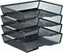 SETTFRFE 4-Tier Letter Tray Desk Organizer - Mesh Stackable File Trays for Desktop Paper Storage, Black