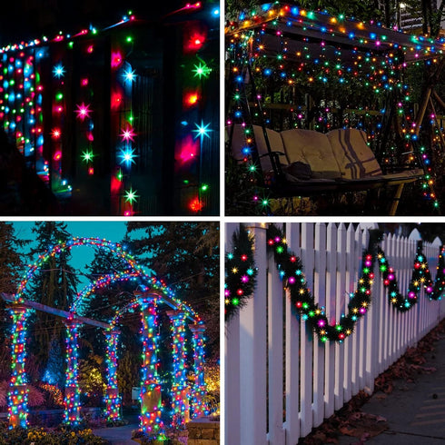 5 8 100LED suddus Colors Solar String Lights, Solar Christmas Lights Outdoor Waterproof with Lighting Modes, Multi
