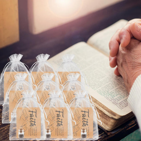 Acewen 36 Sets Set Mustard Seed Faith Bottle Mustard Seed Gift Bulk Have a Little Faith Card Christian Gifts Christian