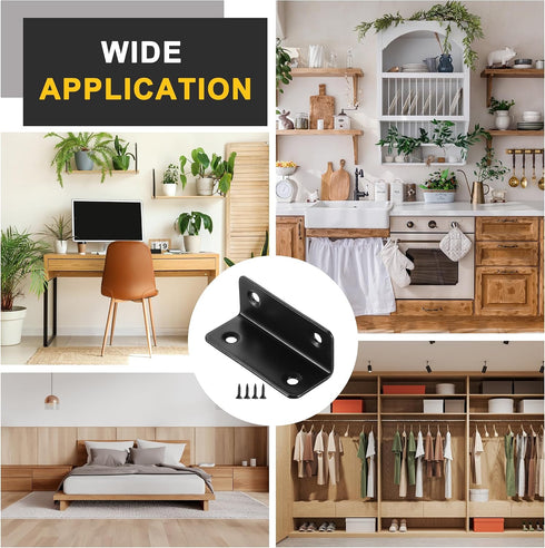 4Pcs 0.98"x0.98"x2.36" (25x25x60mm, uxcell L-Shaped Brackets Corner Brace, Corner Bracket Shelf Bracket Right Angle