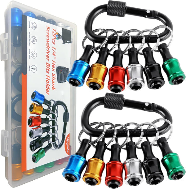12PCS Bit Holders 1/4 Socket, Hex Shank Screwdriver Bit Holder for Impact Driver with Quick Release