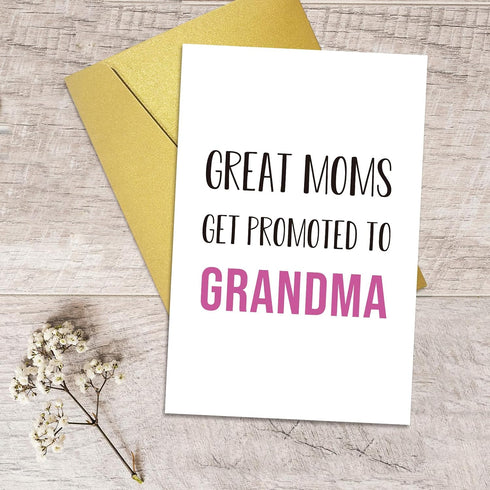 Qiliji New Grandma Card Gift, Funny Pregnancy Announcement Card for Mom New Grandma, First Grandma Mothers Day Card