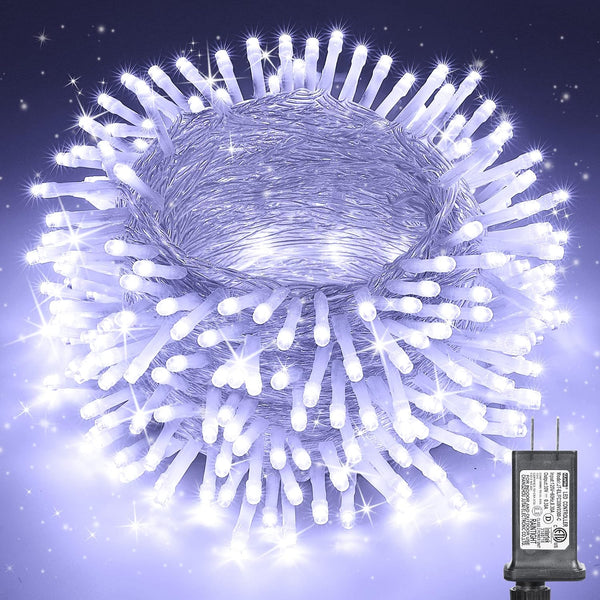 Christmas Lights Cool White, 75 Ft 200 LED Christmas String Lights Connectable,