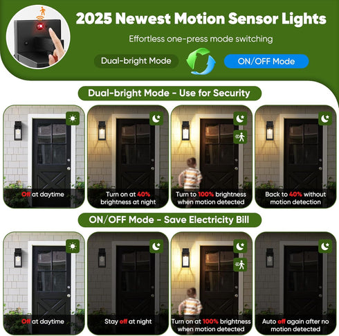 13 3 BesLowe Upgraded Motion Sensor Outdoor Wall Light, Dusk to Dawn Porch Light Outdoor Wall Sconce Lantern, Lighting