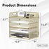 Supeasy 5 Trays Paper Organizer, Mesh Desk File Organizer with Handle for Office, Home, or School (Gold Yellow)