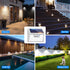 2 Pack 140 Peasur Solar Powered Lights Outdoor Motion Sensor, LED Fence Light Waterproof, White Frame Security Wall