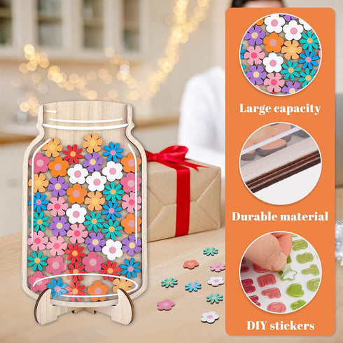 Fyguard 45Pcs 9.8" Magnetic Reward Jar for Kids, Large Flower Magnetic Reward Jars, Rewards System for Kids Home