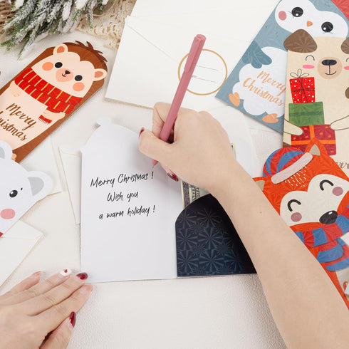 72Pcs Set 24 24 24 8 Christmas Money Cards, Christmas Gift Money Card Holders with Envelopes, Holiday Money Holders