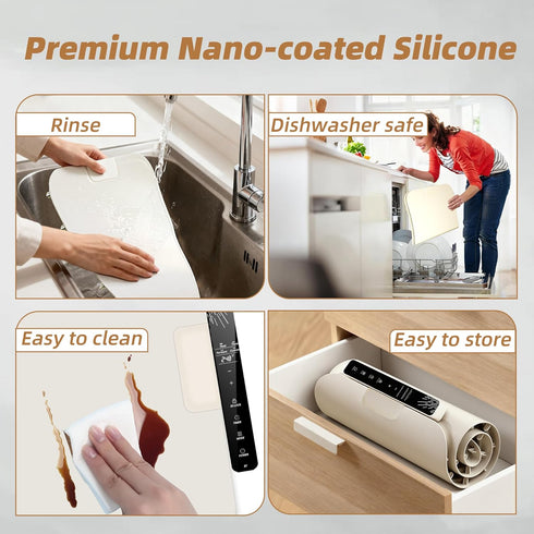24.8"15", Countertop, Monteka Warming Mat for Food Electric Warming Trays with APP & Button Control, Silicone Fast