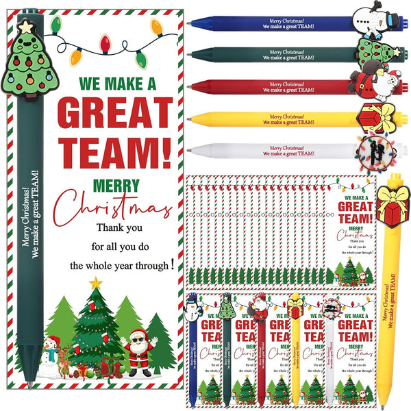 Sayglossy 50 Sets Christmas Employee Appreciation Gifts Bulk for Team Include Xmas Ballpoint