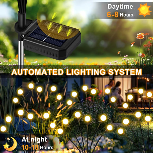 2 Pack) NBQQ Solar Garden Lights Outdoor, Swaying Light Waterproof Solar Lights Outdoor for Yard Pathway Patio, Swaying