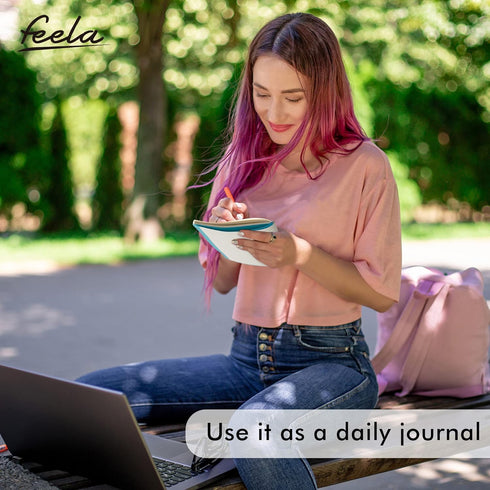 feela 8 Pack Soft Cover Journal Bulk, Notebooks College Ruled for Work, Lined Travel Journal for Women Men, Note Taking