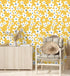 HAOKHOME 93391-1 Yellow Peel and Stick Wallpaper Floral Yellow/White/Blue Removable Wall Paper for Bedroom Bathroom Textured Stick on Contact Paper 17.7in x 9.8ft by HAOKHOME