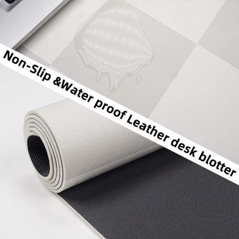 Non-Slip Desk Mat, Leather Desk Mat, Waterproof PU Leather Desk Pad Protector, Large Mouse Pad, Easy Clean Laptop Desk