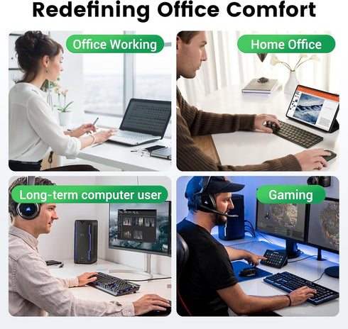 MEKASS Ergonomic Mouse Pad and Keyboard Wrist Rest Set, Super Soft Memory Foam Desk Support for Computer, Black