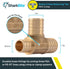 SharkBite 1 x 3/4 x 1 Inch Crimp Reducing Tee, Brass Plumbing Fitting, PEX Pipe, PE-RT, UC418LFA by SharkBite