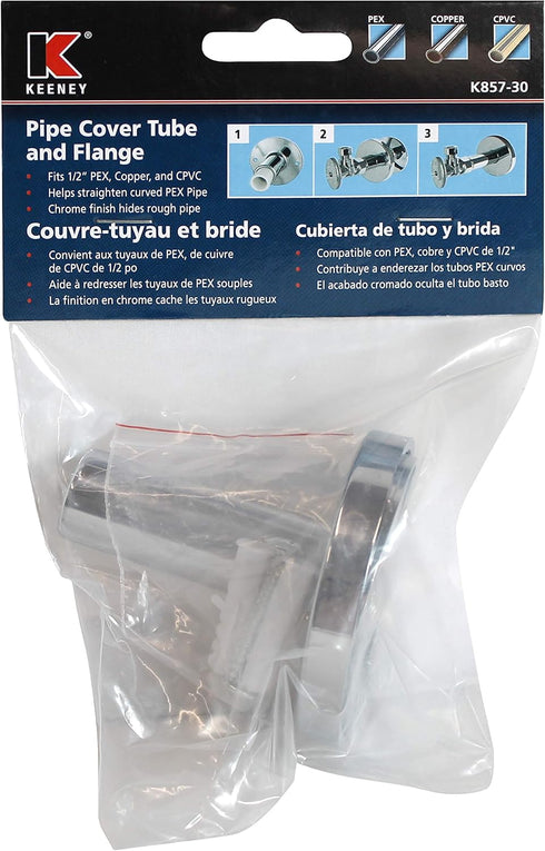 Keeney K857-30 PEX Stub-Out Support and Cover, Chrome, No Size