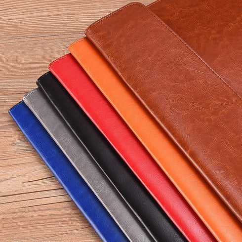 Enyuwlcm PU Leather A4 File Folder - Document Holder Envelope Case with Snap Closure for Receipt, Brown