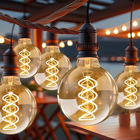 BOSITE G80 Vintage Edison Light Bulbs, 4W (40W Equivalent), Dimmable, 2700K Warm White, Amber Glass, 4 Pack