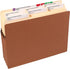 Smead 100% Recycled File Pocket, Straight-Cut Tab, Letter Size, 5-1/4" Expansion, Redrope, 10 per Box (73206)