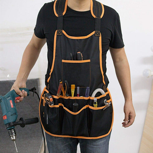 Woodworking Apron with 16 Pockets, Adjustable Size, Durable Canvas Construction for Men and Women