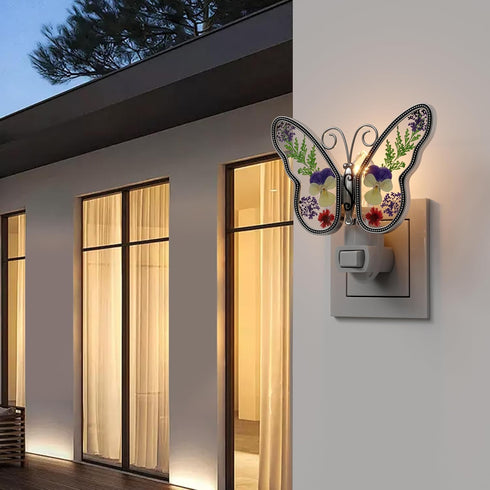 1-Pack 7W 3000K KY&BOSAM Butterfly Night Lights Plug into Wall Plug in Night Light Dusk to Dawn Warm White Bright Real