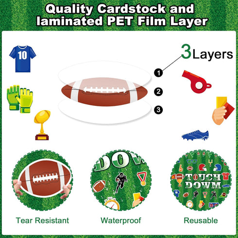 gisgfim 69Pcs Football Bulletin Board Decoration with Background Paper & Banner for School Classroom Game Day Supplies
