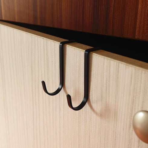Multi-Use Over Cabinet Hook - 5 Pack Stainless Steel Over Door Double Hook for Drawer, Closet, Kitchen, and Bathroom