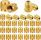 1/4'' Flare Caps, Round Brass HVAC Locking Caps with Neoprene O-Ring Seal, AC Service Valve Caps (5PCS)