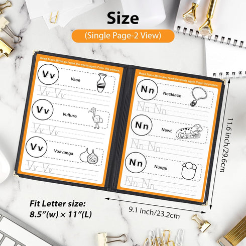 2PCS 8.5 11 Inch 2 4 A4 (2 x Menu Covers, Page View Transparent Restaurant Menu Covers, Fits Size Paper, Menu Holder