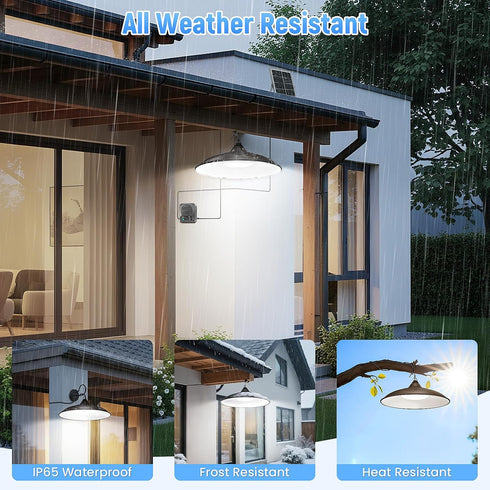 2000LM 4 Solar Shed Light Indoor Outdoor, Motion Sensor Pendant Light, Daytime Available Solar Indoor Lights