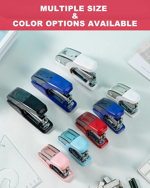 Effortless Standard Stapler Set, 20 Sheet Capacity, Half Strip, Built-in Staples Storage, Includes 1000 Staples