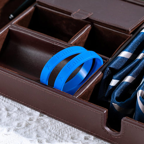 Dark Blue Ribbon Silicone Bracelets - Wholesale Pack for Colon Cancer Awareness